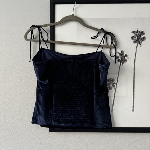 Abercrombie & Fitch | NWOT Navy Blue Velvet Sleeveless Top Size Large - Picture 5 of 9
